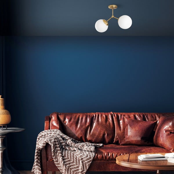 Bijela/mjedena stropna svjetiljka sa staklenim sjenilom 15x44 cm Damar – Opviq lights-image-4