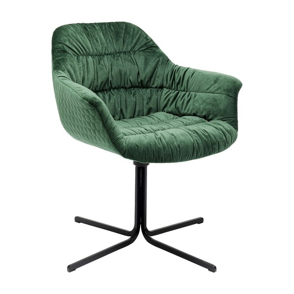 Zelena stolica s baršunastim presvlakama Kare dizajn zakretanje