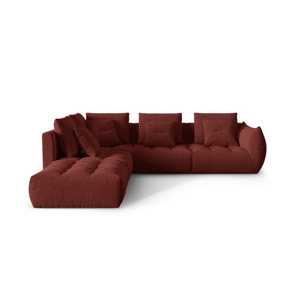 Crvena kutna garnitura (s lijevim kutom) Bloom – Micadoni Home