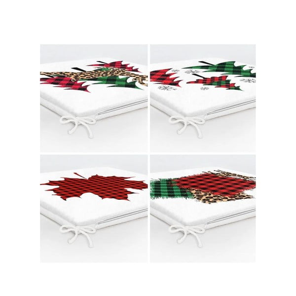 Jastuci za sjedenje u setu 4 kom s božićnim motivom 40x40 cm Tartan – Mila Home-image-2