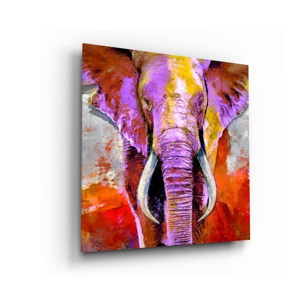 Staklena slika insigne osvete slona, ​​40 x 40 cm