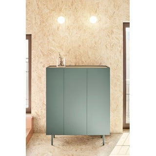 Zelena visoka komoda u dekoru hrasta 95x120 cm Arista – Teulat