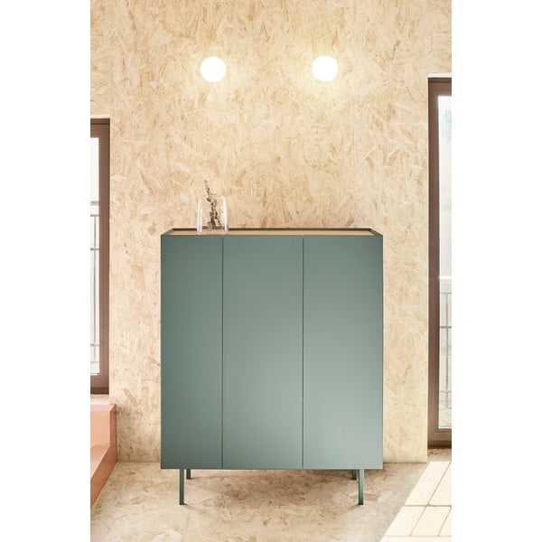 Zelena visoka komoda u dekoru hrasta 95x120 cm Arista – Teulat-image-1