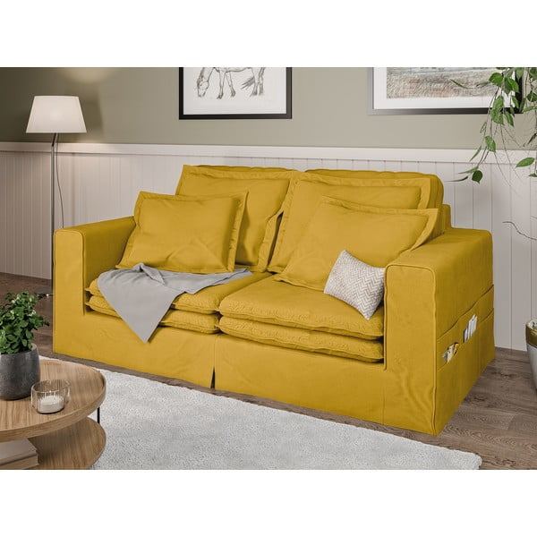 Žuta  sofa 196 cm Nora – Ropez-image-3