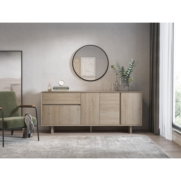 Komoda u dekoru hrasta u prirodnoj boji 180x76x45 cm Carpi – Marckeric-image-1