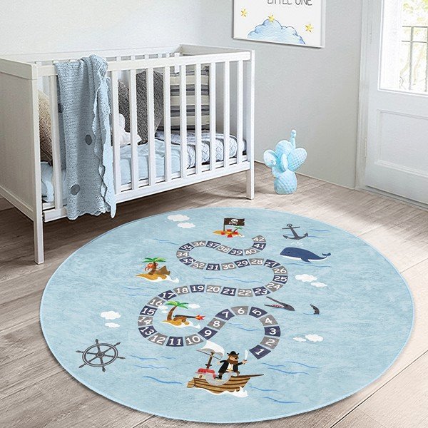 Svijetlo plavi dječji tepih ø 100 cm Comfort – Mila Home-image-3