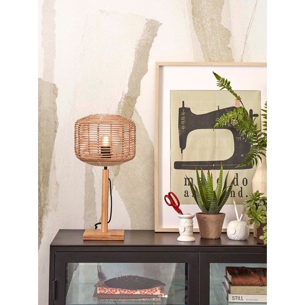 Stolna lampa u prirodnoj boji sa sjenilom od ratana (visina 40 cm) Tanami – Good&Mojo-image-1