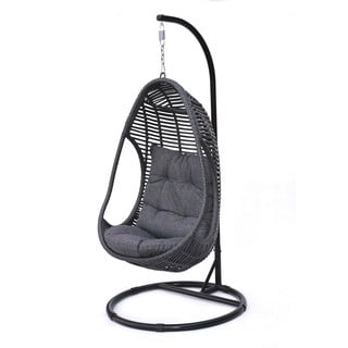 Tamno siva viseća vrtna stolica od umjetnog ratana Cali - Rojaplast