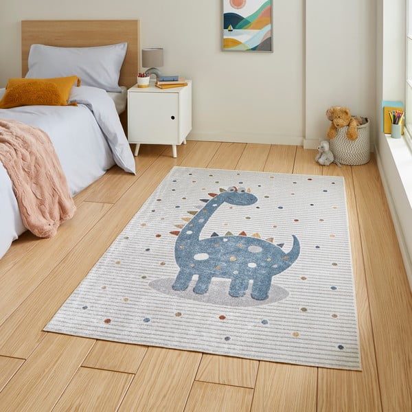Plavi/svijetlo sivi dječji tepih 120x170 cm Vida Kids Dinosaur – Think Rugs-image-1