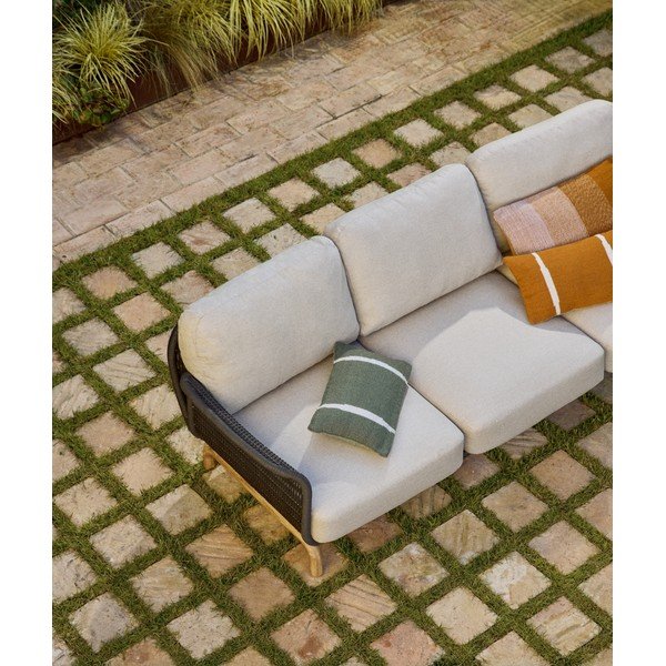 Siva/bež podstavljena vrtna sofa Alipa – Kave Home-image-2