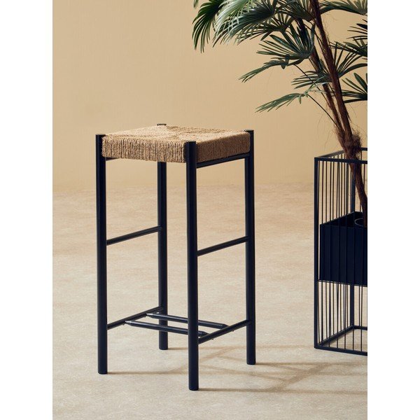 Crna/u prirodnoj boji barska stolica od masivne bukve (visine sjedala 72 cm) Bandar – Premier Housewares-image-1