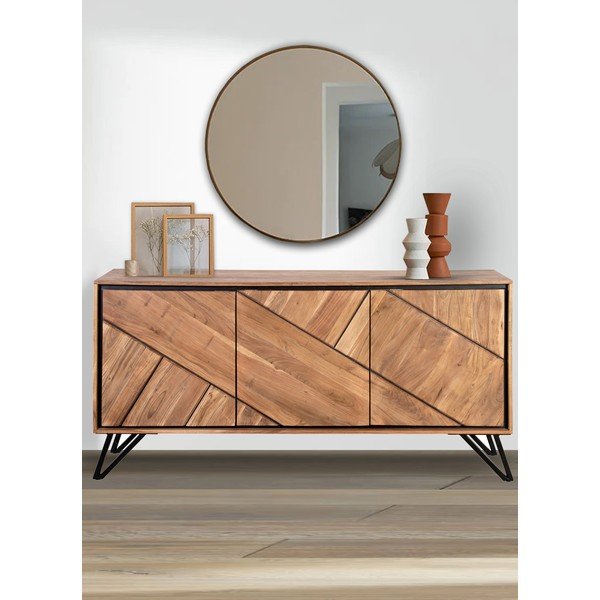 Komoda od masivnog bagrema u prirodnoj boji 150x76x40 cm Ambala – Interia Home & Living-image-1