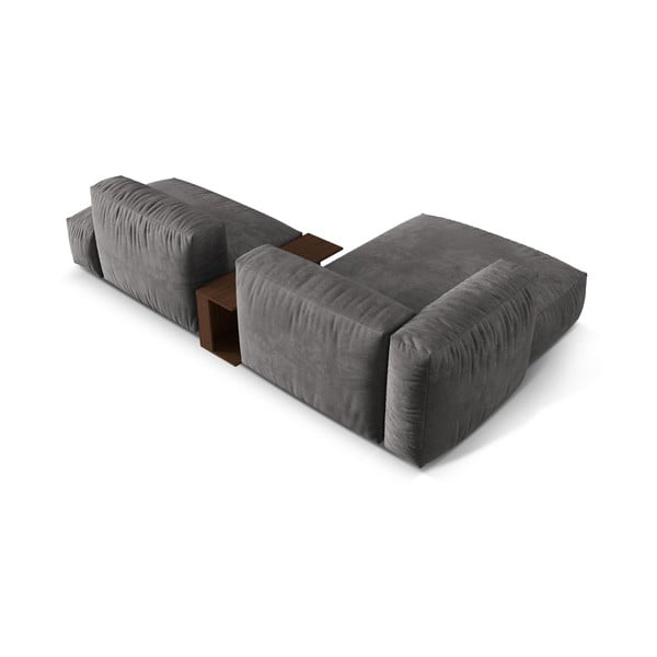 Siva baršunasti kutna garnitura (s lijevim kutom/s ležaljkom) Martina – Micadoni -image-3