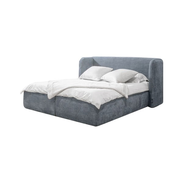 Svijetlo sivi tapecirani bračni krevet s prostorom za pohranu s podnicom 160x200 cm Louise - Bobochic Paris