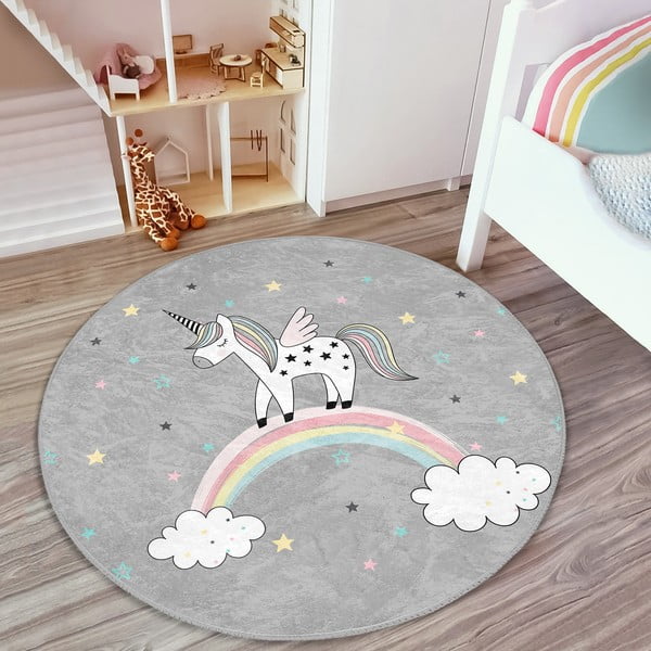 Sivi dječji tepih ø 80 cm Comfort – Mila Home-image-2