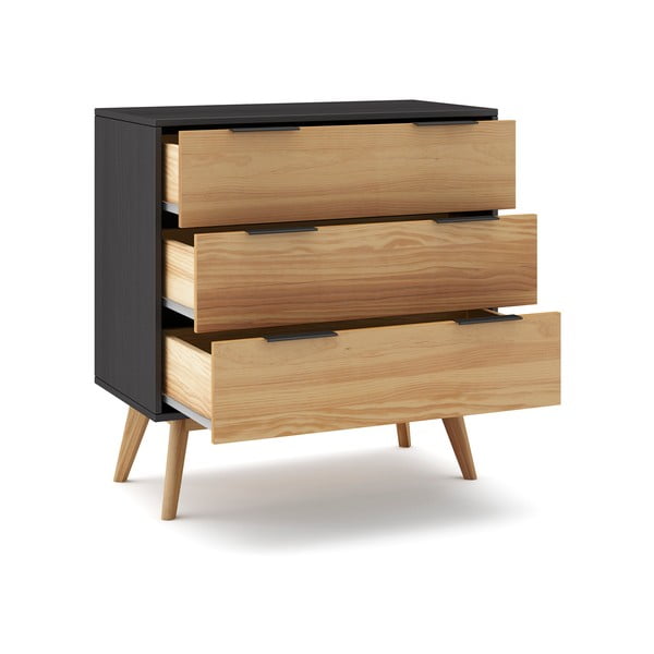 Crna/natur visoka škrinja od borovine 80x83 cm Lavis - Marckeric-image-4