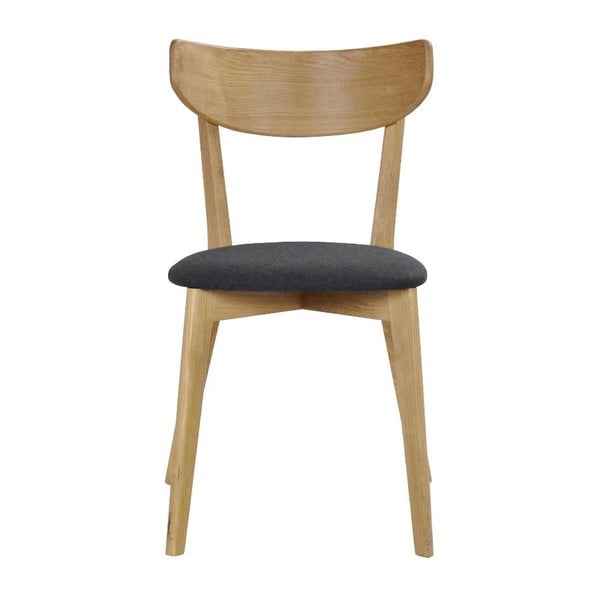 Smeđa blagovaonska stolica od hrasta s tamnosivim sjedalom Rowico Ami-image-1