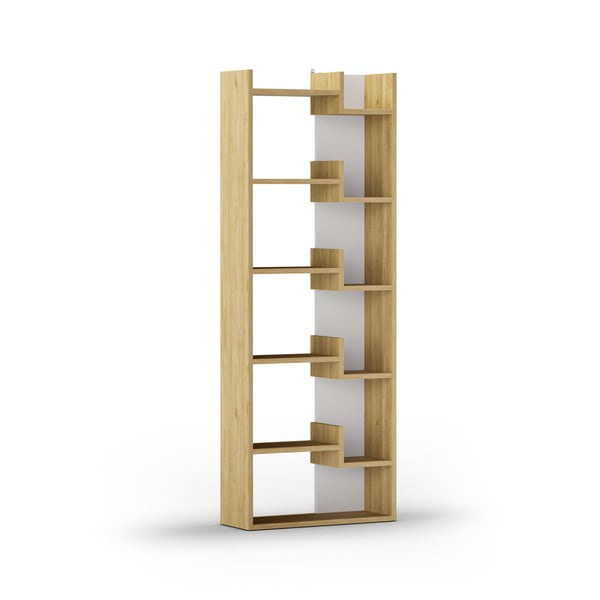 Bijela/u prirodnoj boji biblioteka u dekoru hrasta 60,5x162 cm Klapo – Marckeric-image-3