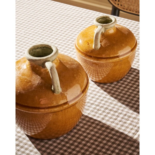 Smeđa keramička vaza Tamariu – Kave Home-image-2