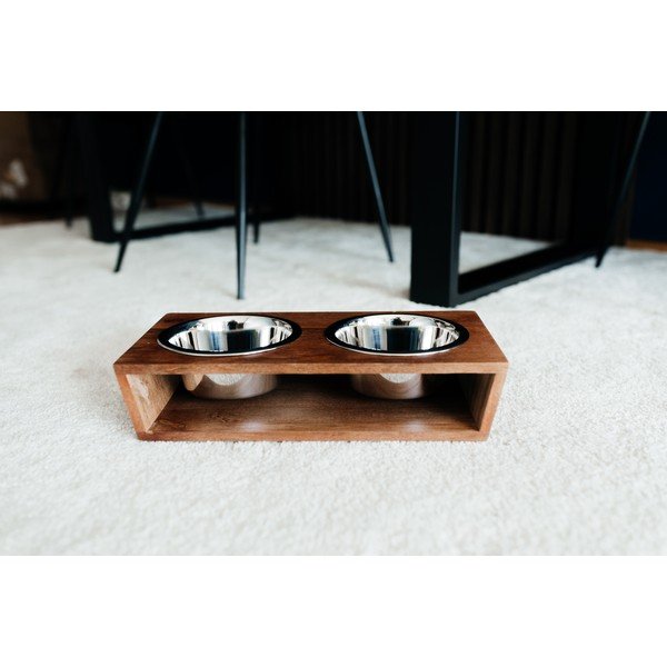 Drveni set posuda s postoljem za pse Dog Fantasy – Plaček Pet Products-image-1