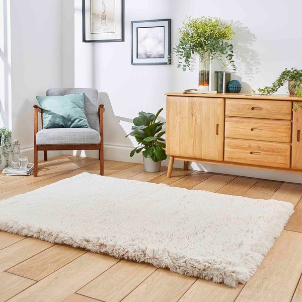 Krem tepih 80x150 cm Super Teddy – Think Rugs-image-2