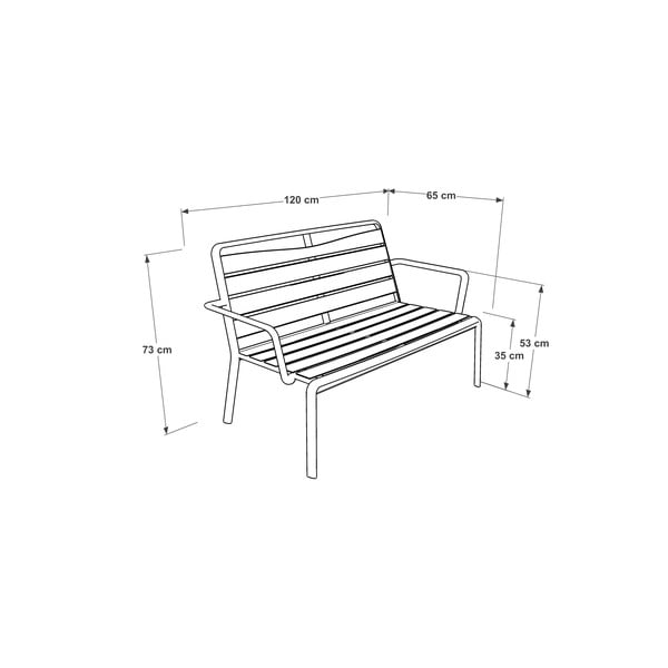 Siva metalna vrtna klupa Spring – Ezeis-image-4