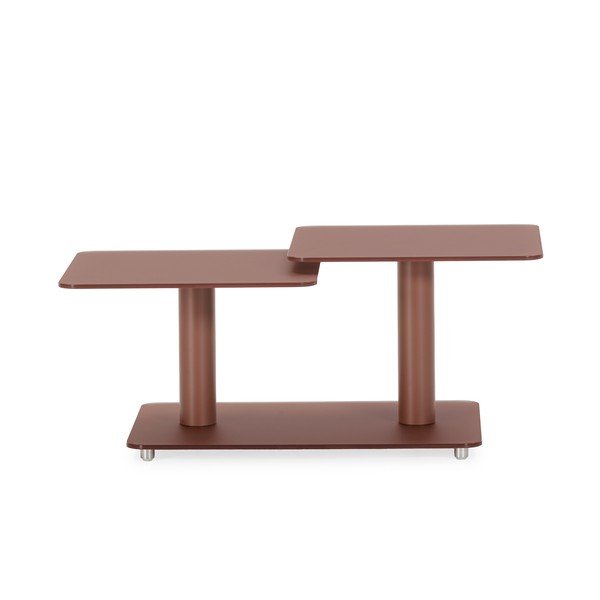 Stakleni stolić za kavu boje terakote 54x115 cm Elvi – Marckeric-image-1