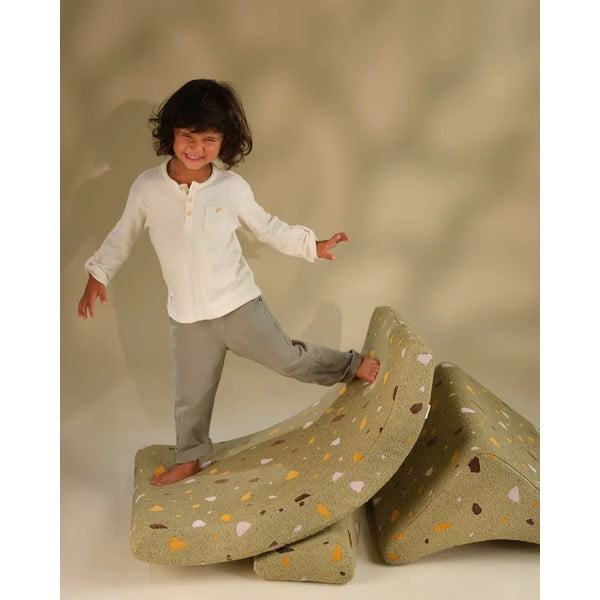 Zelena dječja fotelja od bouclé tkanine/od šenila Terrazzo Moon – Wigiwama-image-1