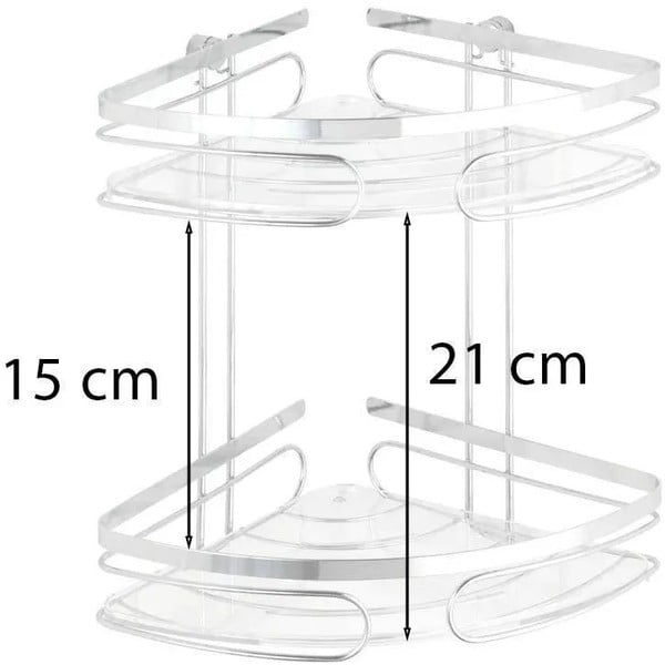 Zidna kutna dvoetažna polica od nehrđajućeg čelika Wenko Premium-image-4
