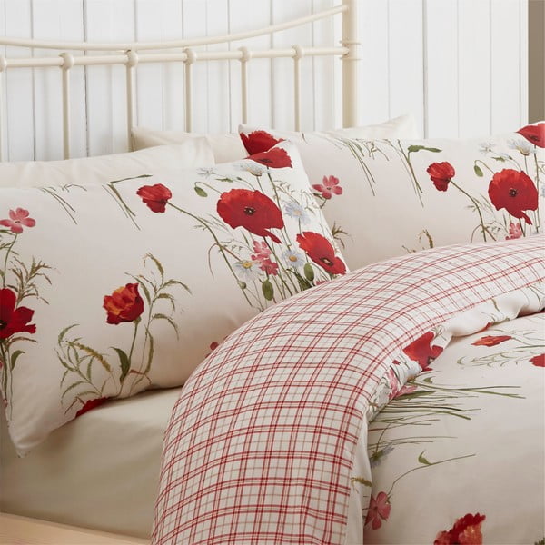 Posteljina Catherine Lansfield Wild Poppies, 200 x 200 cm-image-1