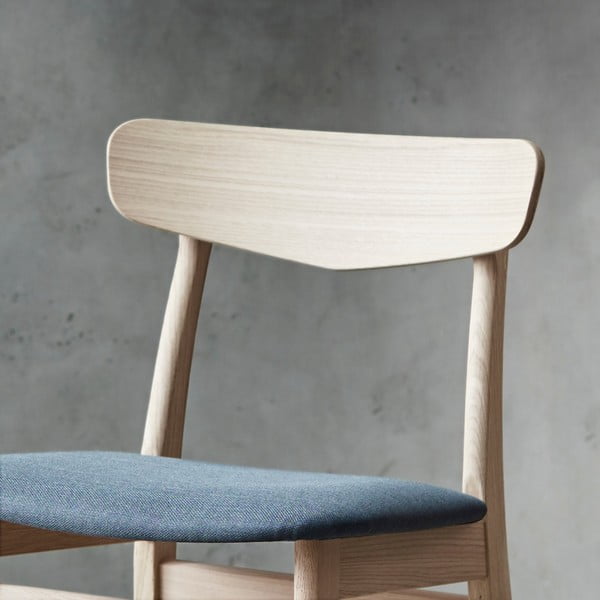 Plava/u prirodnoj boji blagovaonska stolica od punog hrasta Mosbøl – Hammel Furniture-image-3