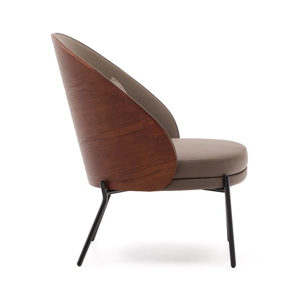 Smeđa fotelja od imitacije kože Eamy – Kave Home-image-3