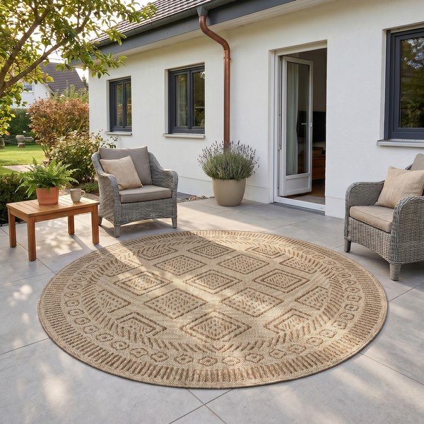 Bež okrugao unutarnji i vanjski tepih ø 160 cm Mira 1452 – Ayyildiz Carpets-image-1