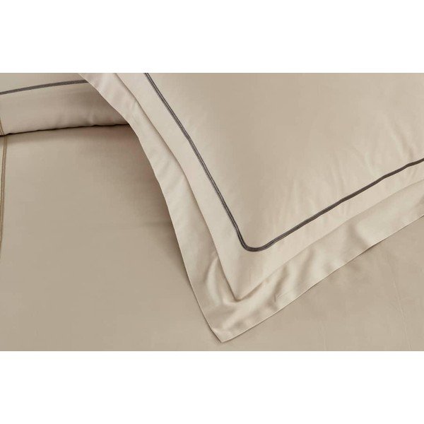 Bež posteljina za krevet za jednu osobu od renforce pamuka s uključenom plahtom/6-dijelna 140x200 cm Calm of Lines – Mila Home Luxury-image-2