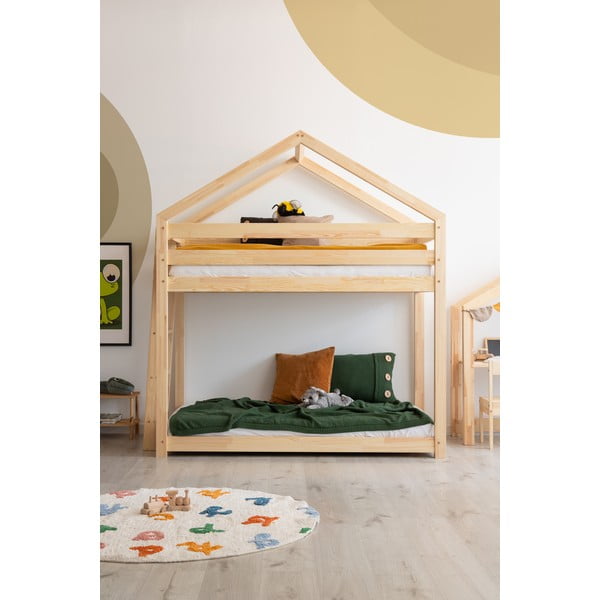 Krevet na kat za djecu od borovine 90x200 cm u prirodnoj boji Mila DMPB – Adeko-image-2