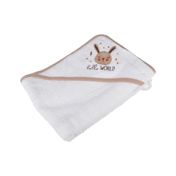 Bijeli pamučan dječji ručnik s kapuljačom 75x75 cm Forest – Bébé Douceur