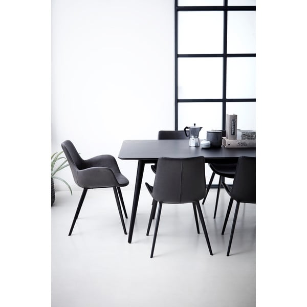 Tamno siva podstavljena blagovaonska stolica s naslonima za ruke Hype – DAN-FORM Denmark-image-1