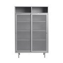Sivi metalni ormarić s kliznim vratima 90x140x40 cm Veep – Unique Furniture