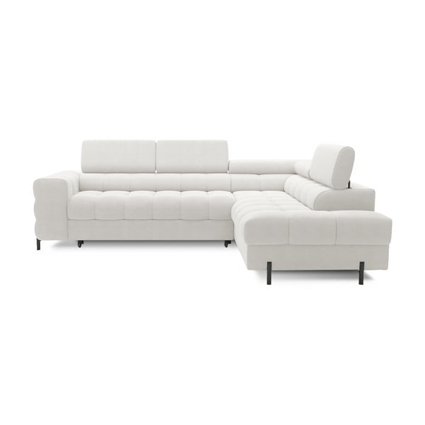 Krem sklopiva/s prostorom za odlaganje kutna garnitura od bouclé tkanine (s desnim kutom/u obliku slova L) Ferucce – ELTAP