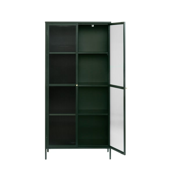 Tamno zelena metalna vitrina 90x190 cm Bronco - Unique Furniture-image-3