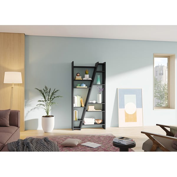 Crni stalak za knjige TemaHome Delta-image-1