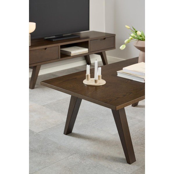 Smeđi stolić za kavu u dekoru hrasta 70x130 cm A-Line – Actona-image-2