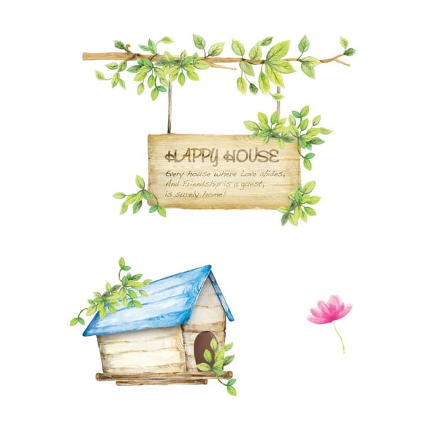 Set naljepnica Ambiance Dandelion Flowers Happy House, 42x30 cm-image-2