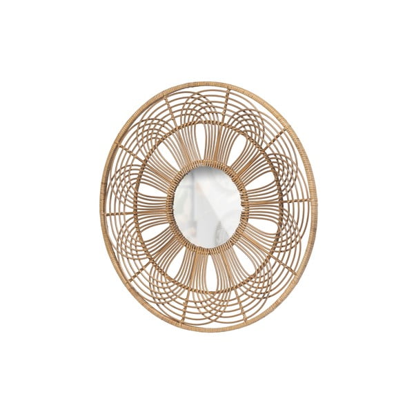 Zidno ogledalo s okvirom od bambusa ø 76 cm Obi – WOOOD-image-3