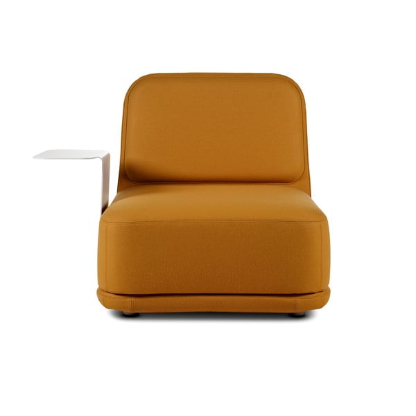 Narančasta fotelja s bijelim metalnim stolom Softline Standby Medium + Side Table
