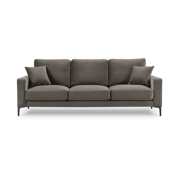 Sivi baršunasti kauč Kooko Home Harmony, 220 cm