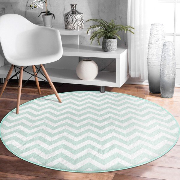 Mentol zeleni periv/pogodan za robotski usisavač okrugli tepih ø 100 cm Comfort – Mila Home-image-4