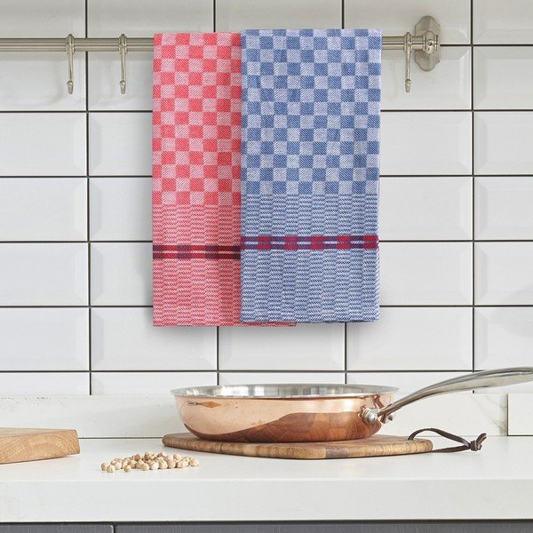 Set od 10 plavo-crvenih pamučnih ručnika DecoKing Louie, 50 x 70 cm-image-1