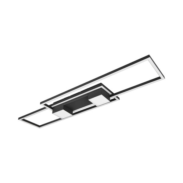 Crno-bijela LED stropna svjetiljka s daljinskim upravljačem/s mogućnosti zatamnjivanja 28x100 cm Albany – Trio