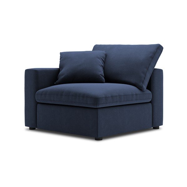 Tamnoplavi kutni dio modularne sofe od samta Windsor & Co Sofas Galaxy, lijevi kut-image-2